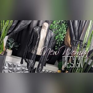 Black Lace Goth New Woman Design Cardigan XL-1X